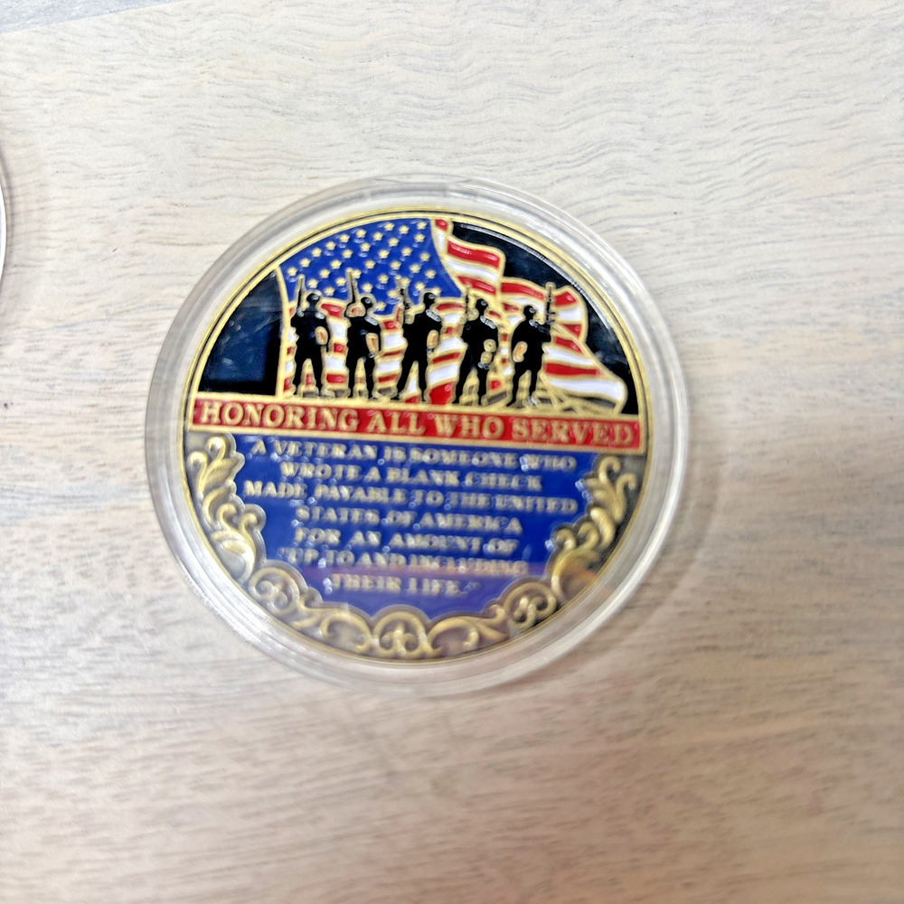 Lot of 7 Patriotic Eagle “Thank You for Your Service” Challenge Coins - Picture 3 of 5